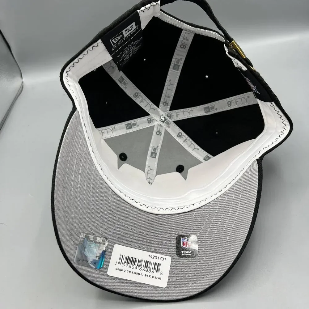 Las Vegas Raiders Hat Men Black Retro‎ Crown 9Fifty New Era Strap Back Cap New
